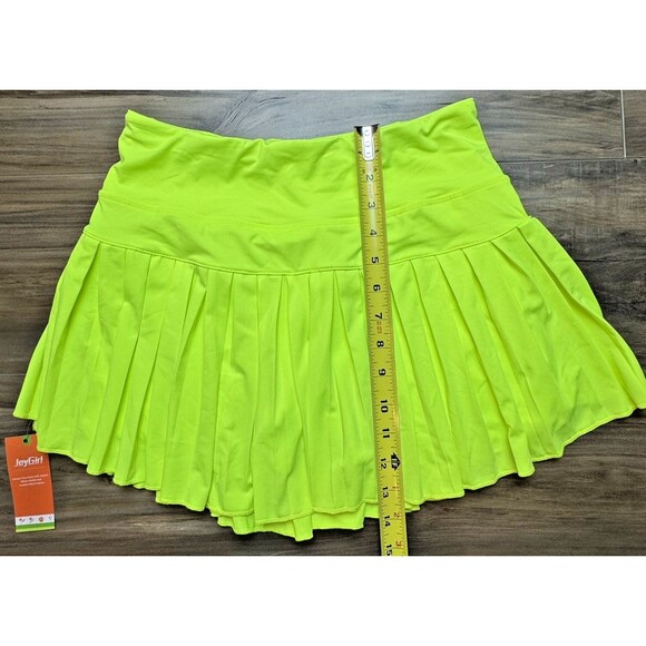 JoyGirl Women's Pleated Tennis Skort Neon Green Fluorescent SZ M - Picture 5 of 10